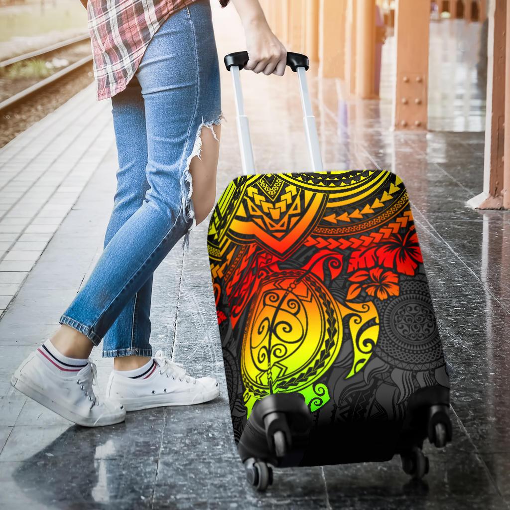 Polynesian Luggage Cover - Polynesian Reggae Turtle - Polynesian Pride