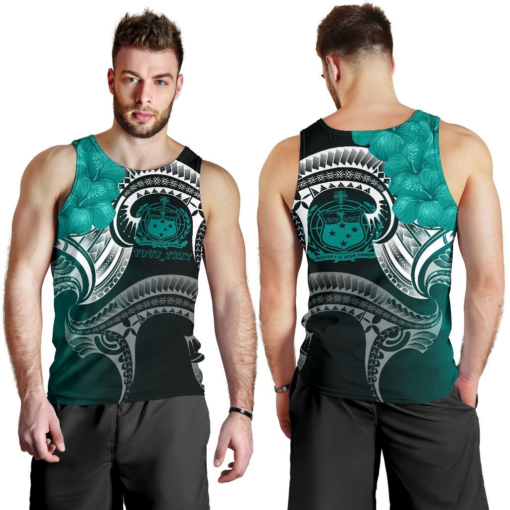 Samoa Custom Personalised Men's Tank Top - Samoa Seal Wave Style (Green) - Polynesian Pride