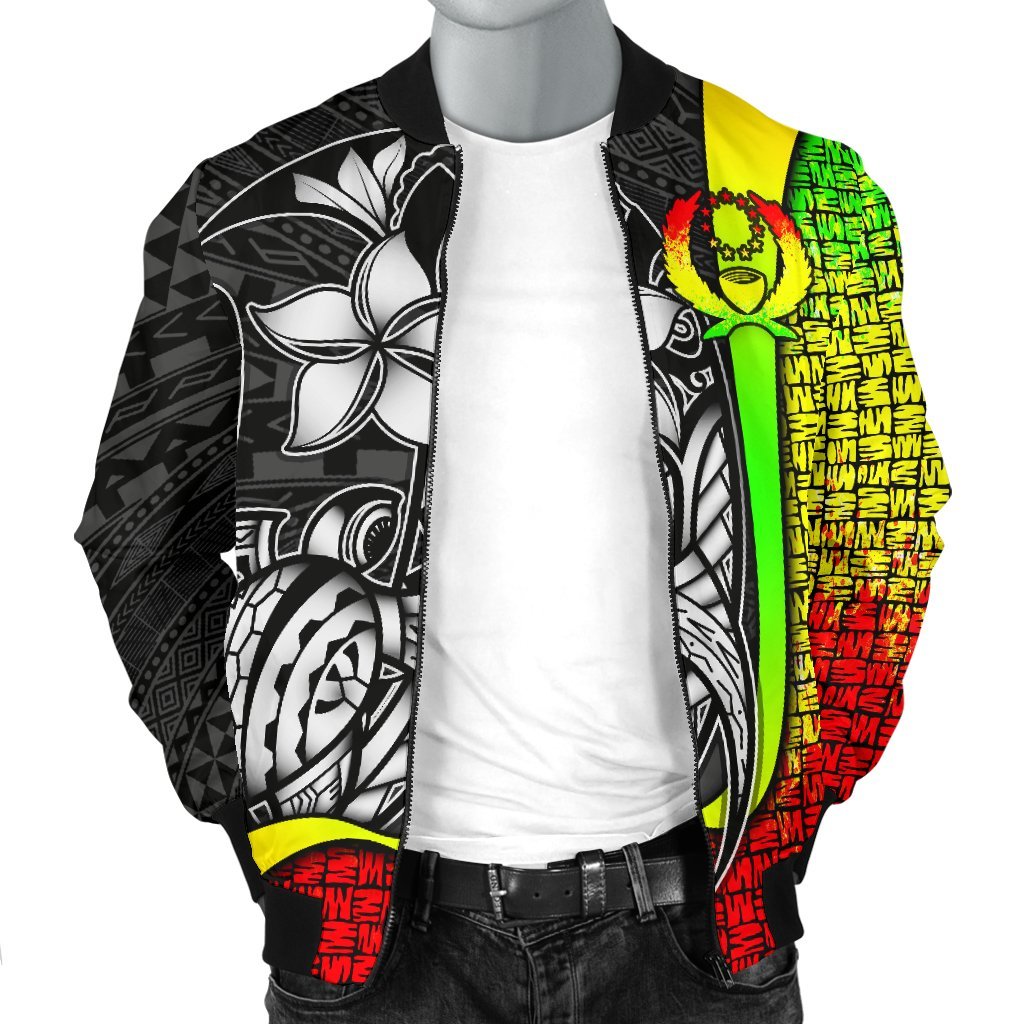 Pohnpei Micronesia Men's Bomber Jackets Reggae - Turtle With Hook - Polynesian Pride