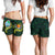 Guam Polynesian Women Shorts - Ti Leaf Lei Turtle Women Green - Polynesian Pride