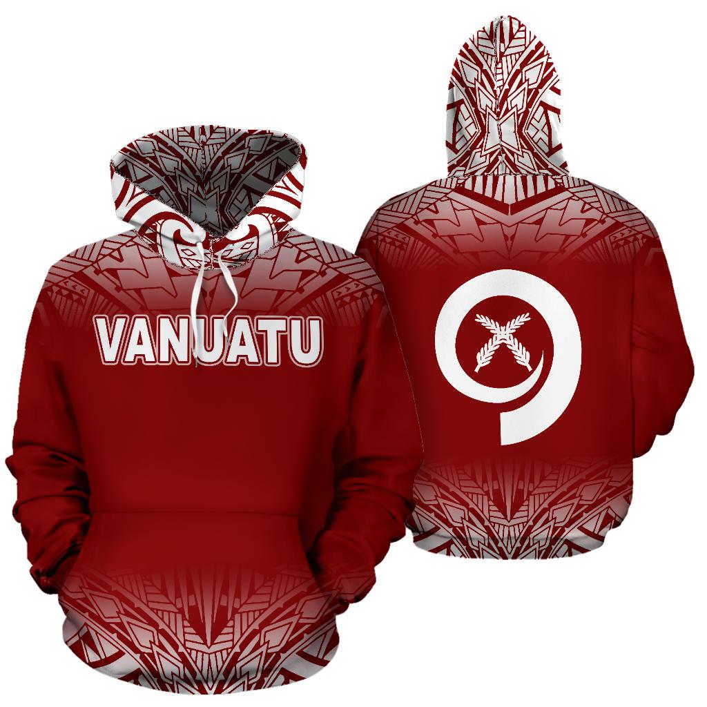 Vanuatu Polynesian Hoodie Red Fog Unisex Red - Polynesian Pride