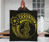 Polynesian Quilt - Polynesian Yellow Seahorse Tattoo - Polynesian Pride