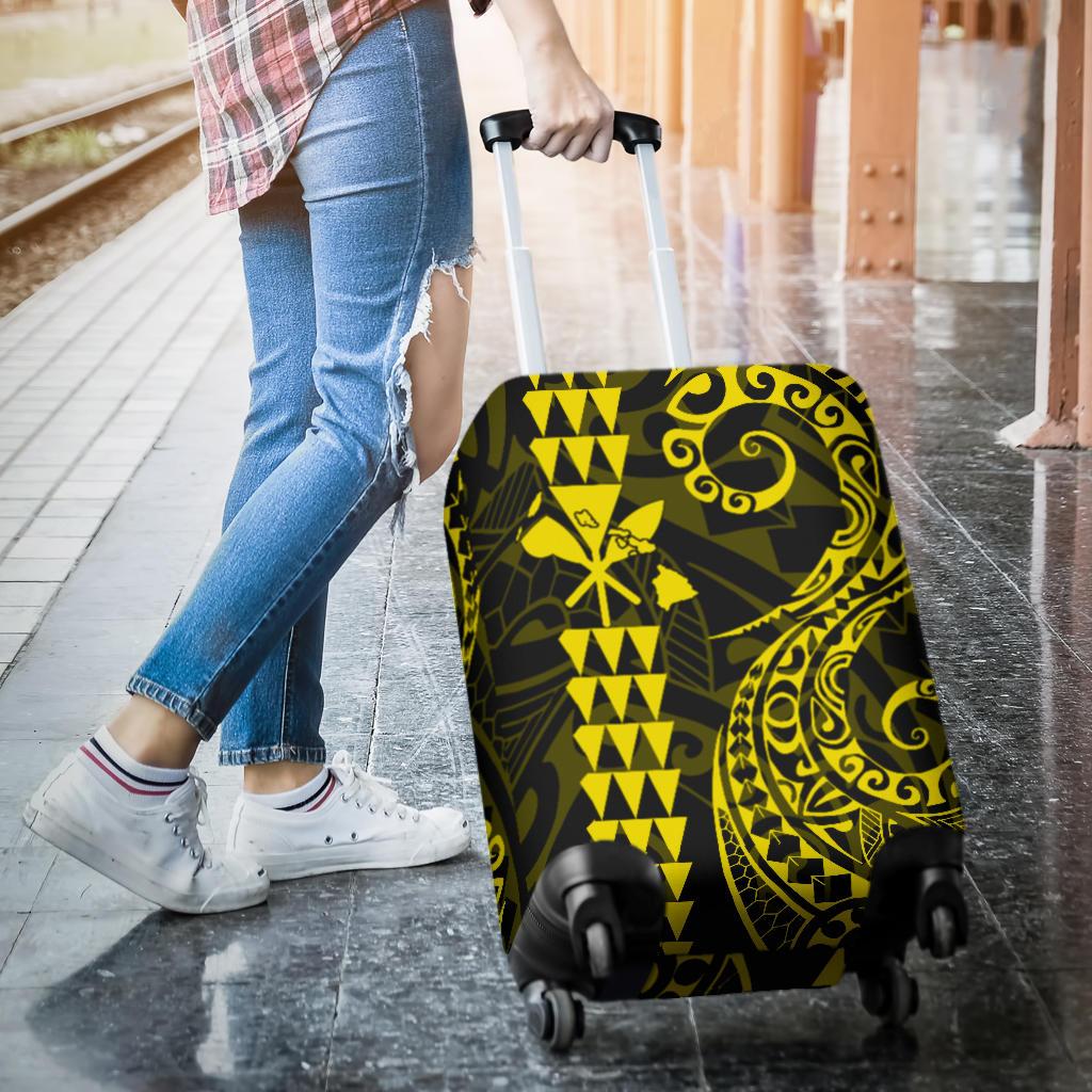 Kanaka Map Yellow Polynesian Luggage Covers - Polynesian Pride