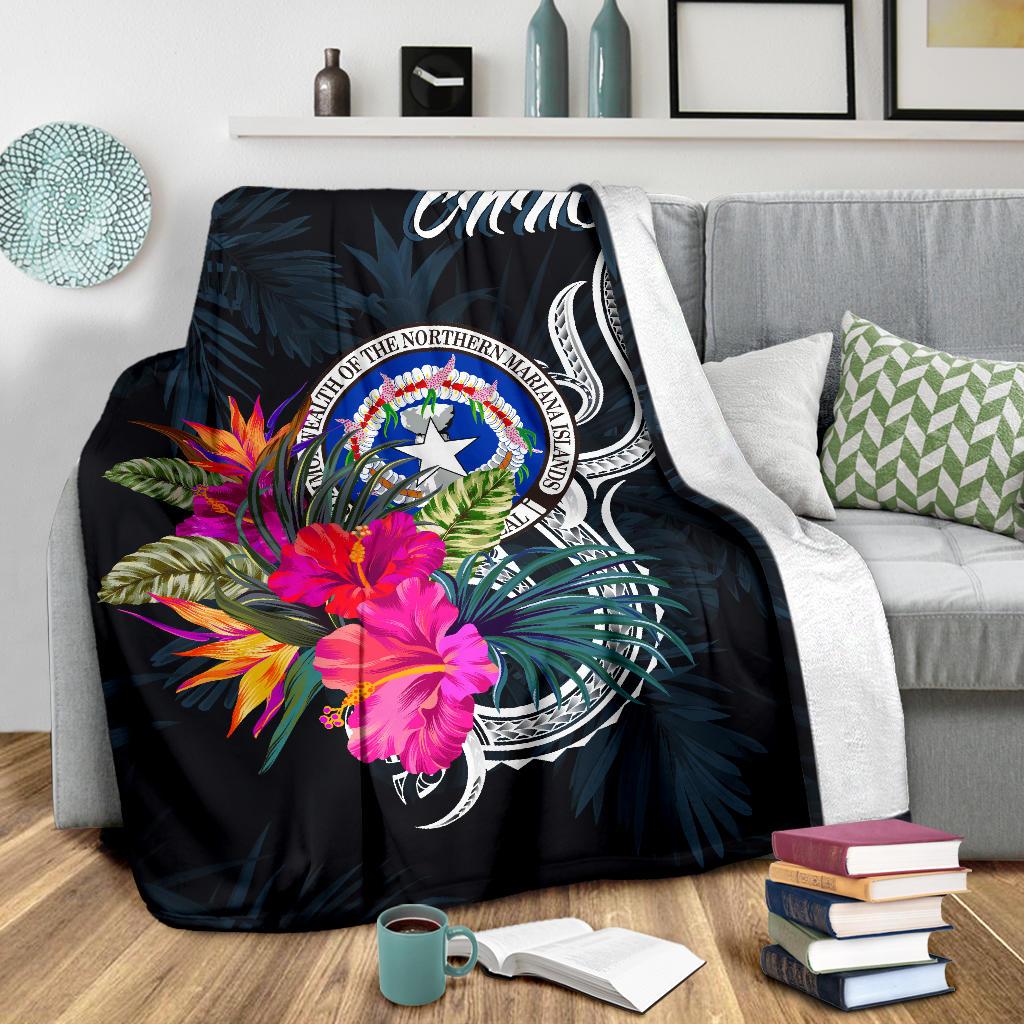 Northern Mariana Islands Polynesian Premium Blanket - Tropical Flower - Polynesian Pride