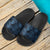 Hawaii Hibiscus Pattern Black And Blue Slide Sandals - Polynesian Pride