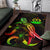 Vanuatu Polynesian Area Rugs - Turtle With Blooming Hibiscus Reggae - Polynesian Pride