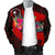 Chuuk Men's Bomber Jacket - Polynesian Hook And Hibiscus (Red) - Polynesian Pride