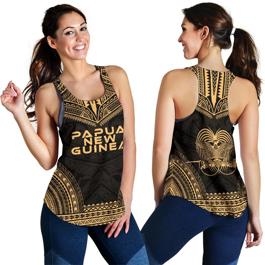 Papua New Guinea Women's Racerback Tank - Polynesian Chief Gold Version - Polynesian Pride