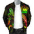 Samoa Polynesian Men's Bomber Jacket - Turtle With Blooming Hibiscus Reggae - Polynesian Pride