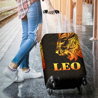 Sun In Leo Zodiac Luggage Covers Polynesian Tattoo Simple - Orange Black - Polynesian Pride