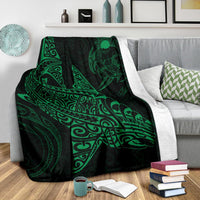 Shark Polynesian Blanket - Polynesian Tattoo Green - Polynesian Pride