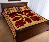 Hawaiian Quilt Pattern Hibiscus Quilt Bed Set - Polynesian Pride