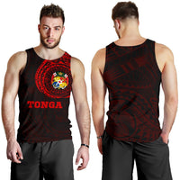 Tonga Polynesian Tattoo Style Tank Top A7 Red - Polynesian Pride