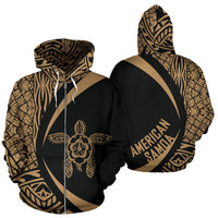 American Samoa Turtle Polynesian Zip up Hoodie Circle Style 03 Unisex Art - Polynesian Pride