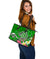 Tahiti Large Leather Tote Bag - Turtle Plumeria (Green) - Polynesian Pride