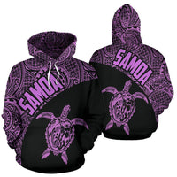 Samoa Hoodie Samoa Turtle Mermaid Polynesian Tattoo Purple Unisex Black - Polynesian Pride