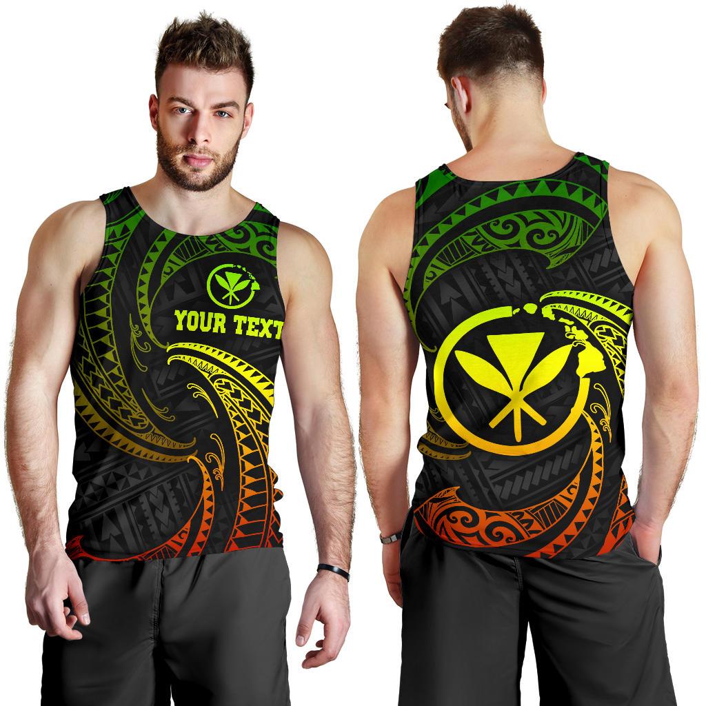 Polynesian Hawaii Custom Personalised Men's Tank Top - Reggae Tribal Wave Reggae - Polynesian Pride
