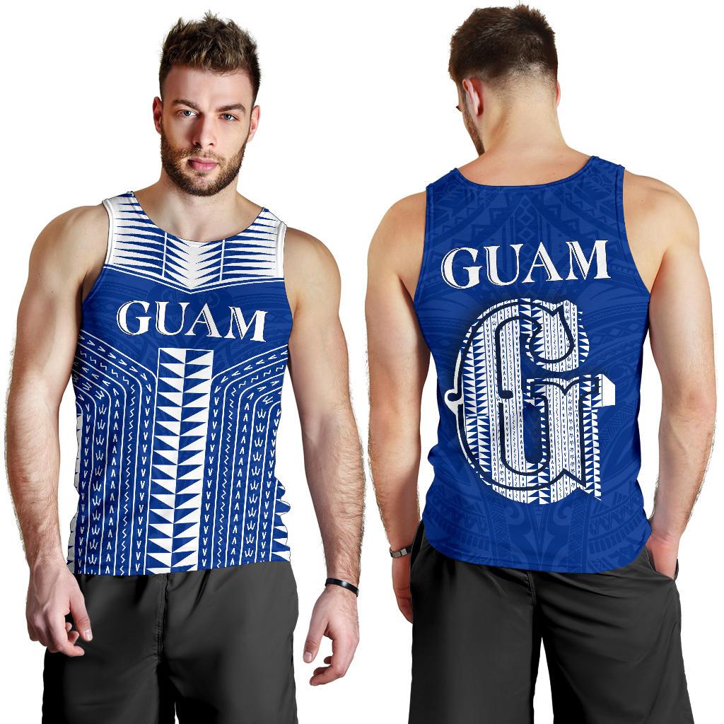Guam Polynesia Men's Tank Top Blue - White - Polynesian Pride