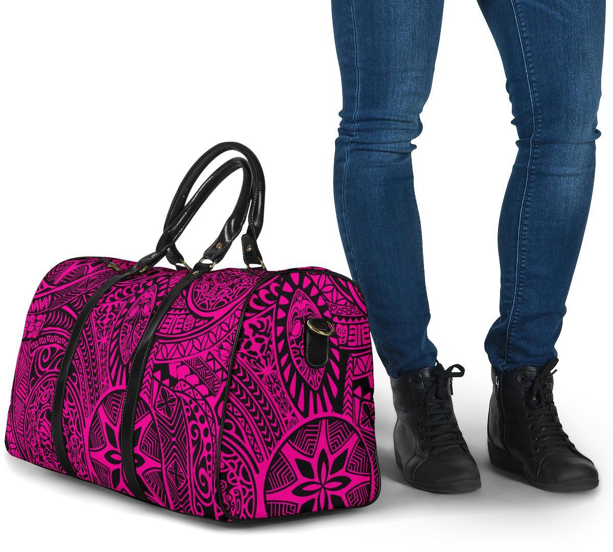 Polynesian Hawaiian Style Tribal Tattoo Pink Hawaii Travel Bag - Polynesian Pride