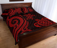 New Caledonia Quilt Bed Set - Red Tentacle Turtle - Polynesian Pride