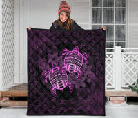 Hawaii Premium Quilt - Turtle Strong Pattern Hibiscus Plumeria Pink AH - Polynesian Pride
