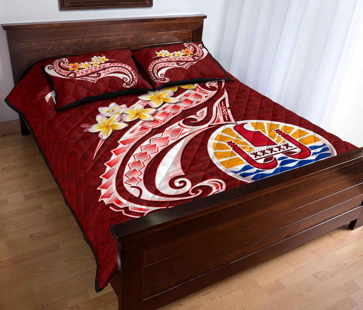 Tahiti Quilt Bed Set - Tahiti Seal Polynesian Patterns Plumeria - Polynesian Pride