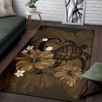 Hawaii Turtle Map Hibiscus Plumeria - Gold - Polynesian Pride