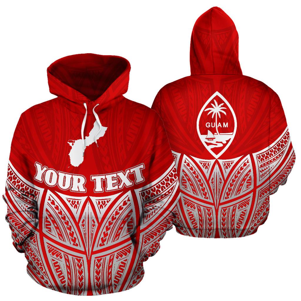 Guam Polynesian Custom Hoodie Red Pride Map nd Seal Unisex Red - Polynesian Pride