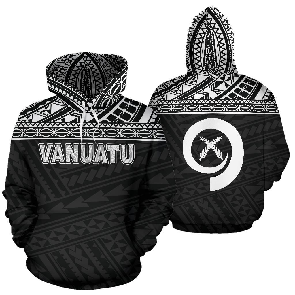 Vanuatu Polynesian Hoodie Black Unisex Black - Polynesian Pride