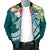 Guam Polynesian Men's Bomber Jacket - Summer Plumeria (Turquoise) - Polynesian Pride