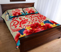 Hawaii Turtle Couple Hibiscus Valentine Pattern Quilt Bed Set - Romance Style - AH - Polynesian Pride