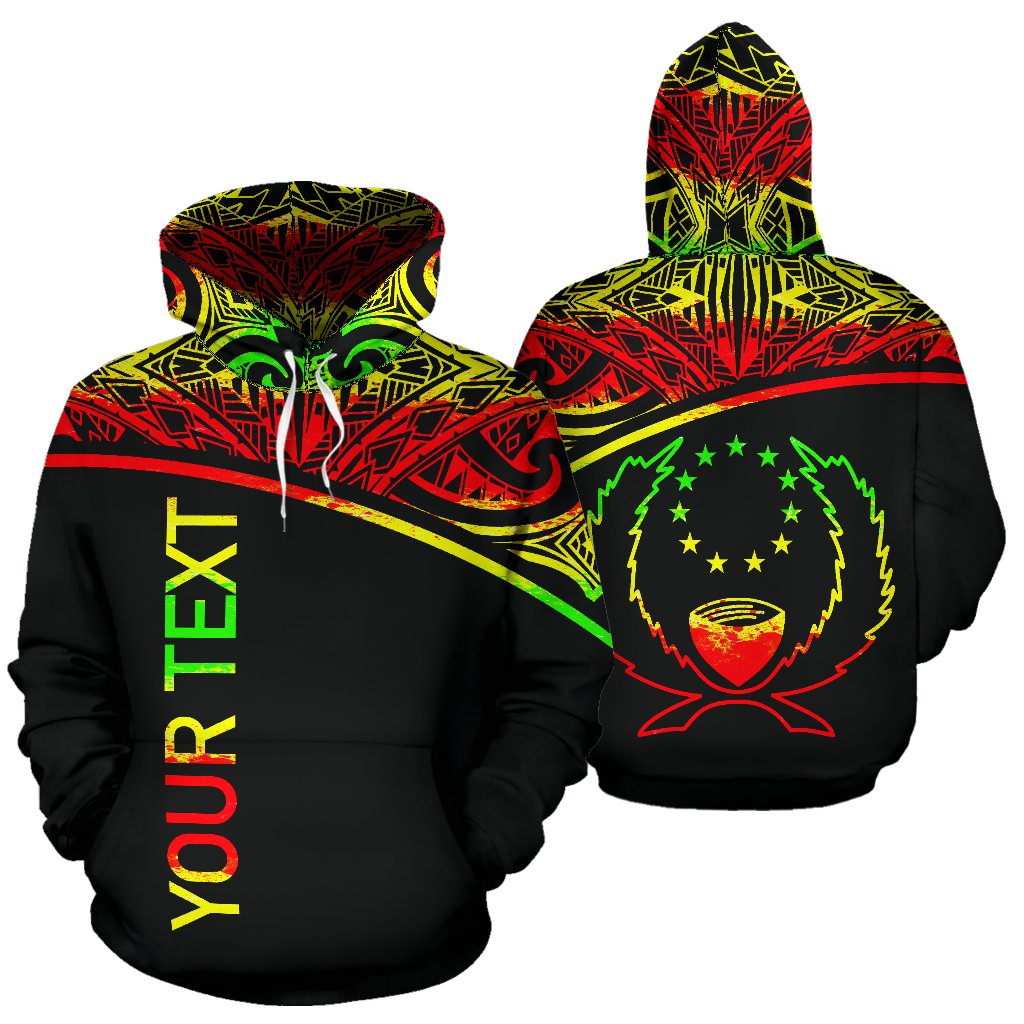 Pohnpei All Over Custom Hoodie Micronesian Reggae Curve Style Unisex Reggae - Polynesian Pride