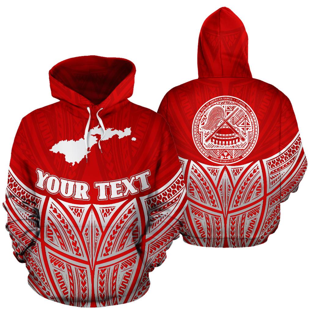 American Samoa Polynesian Custom Hoodie Red Pride Map nd Seal Unisex Red - Polynesian Pride