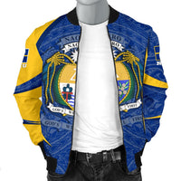 Nauru Polynesian Bomber Jacket (Men) - Nauru Spirit (Blue) - Polynesian Pride