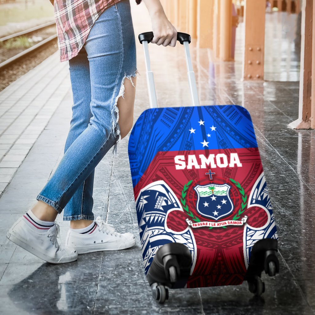 Samoa Polynesian Luggage Covers - Samoan Pattern With Seal - Polynesian Pride