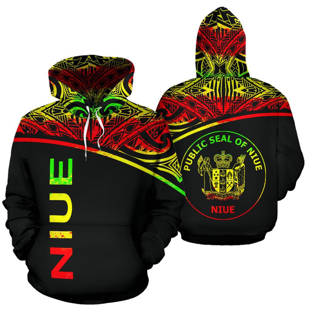 Niue Polynesian Hoodie Curve Reggae Unisex Reggae - Polynesian Pride