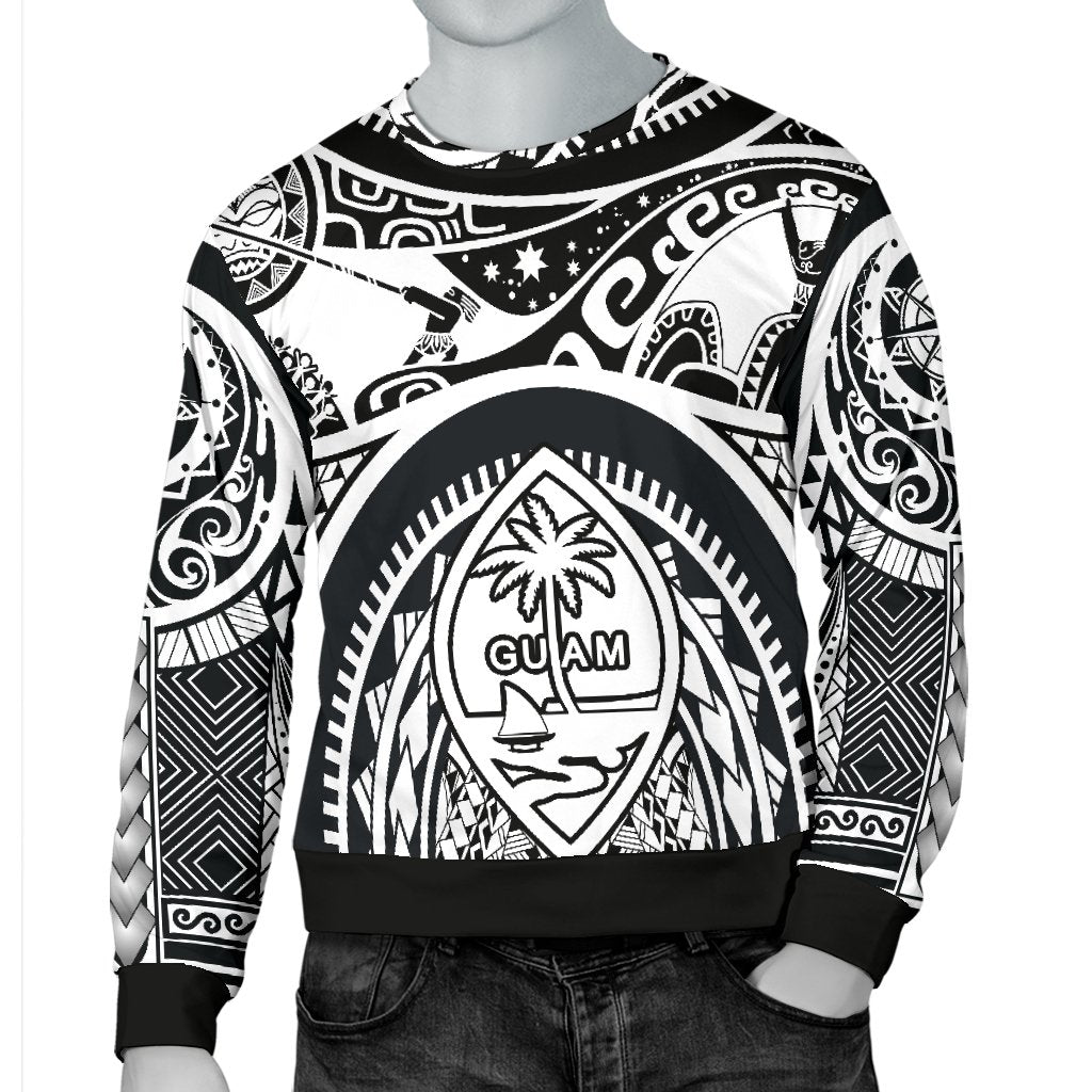 Polynesian Men's sweaters - Guam Flag, Seal with Maui Moana Tattoo - Polynesian Pride