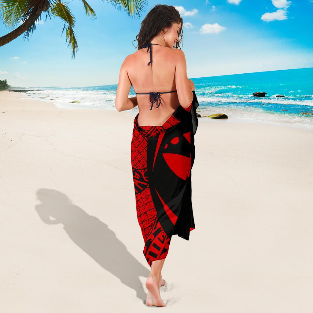 Kanaka Maoli Map Sarong Red - Circle Style - Polynesian Pride