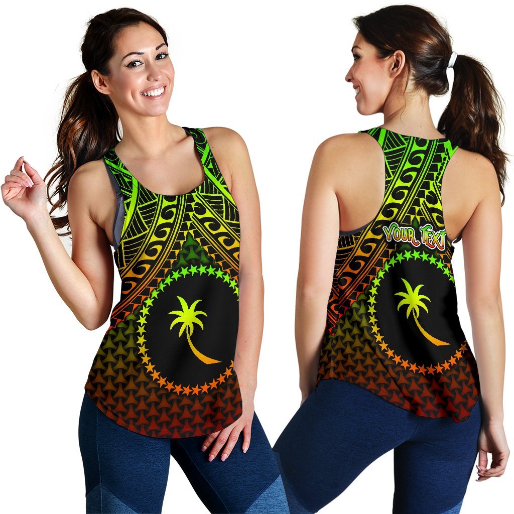 Polynesian Chuuk Personalised Women's Racerback Tank - Reggae Vintage Polynesian Patterns - Polynesian Pride