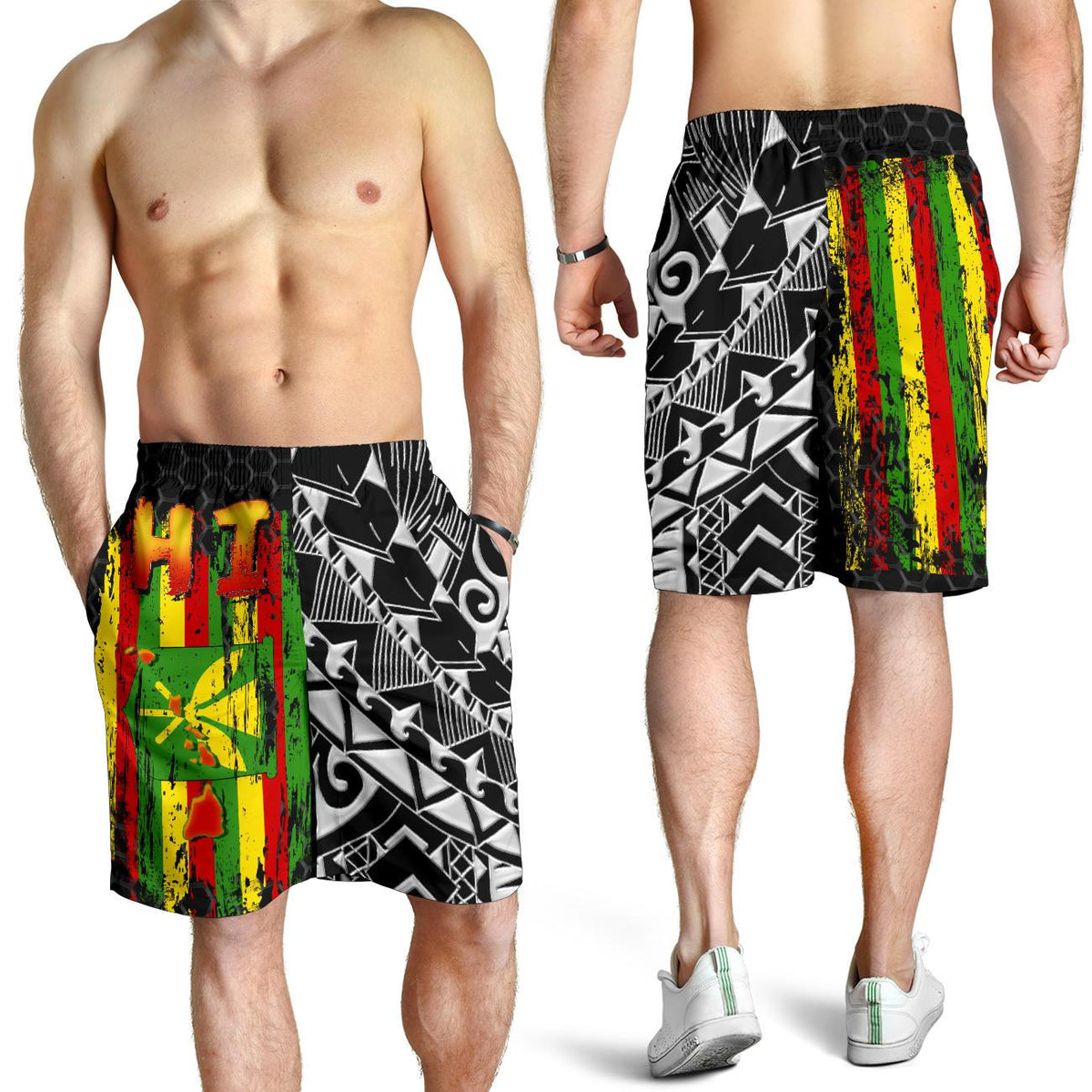Kanaka Flag Polynesian Short - Dirty Style - Polynesian Pride