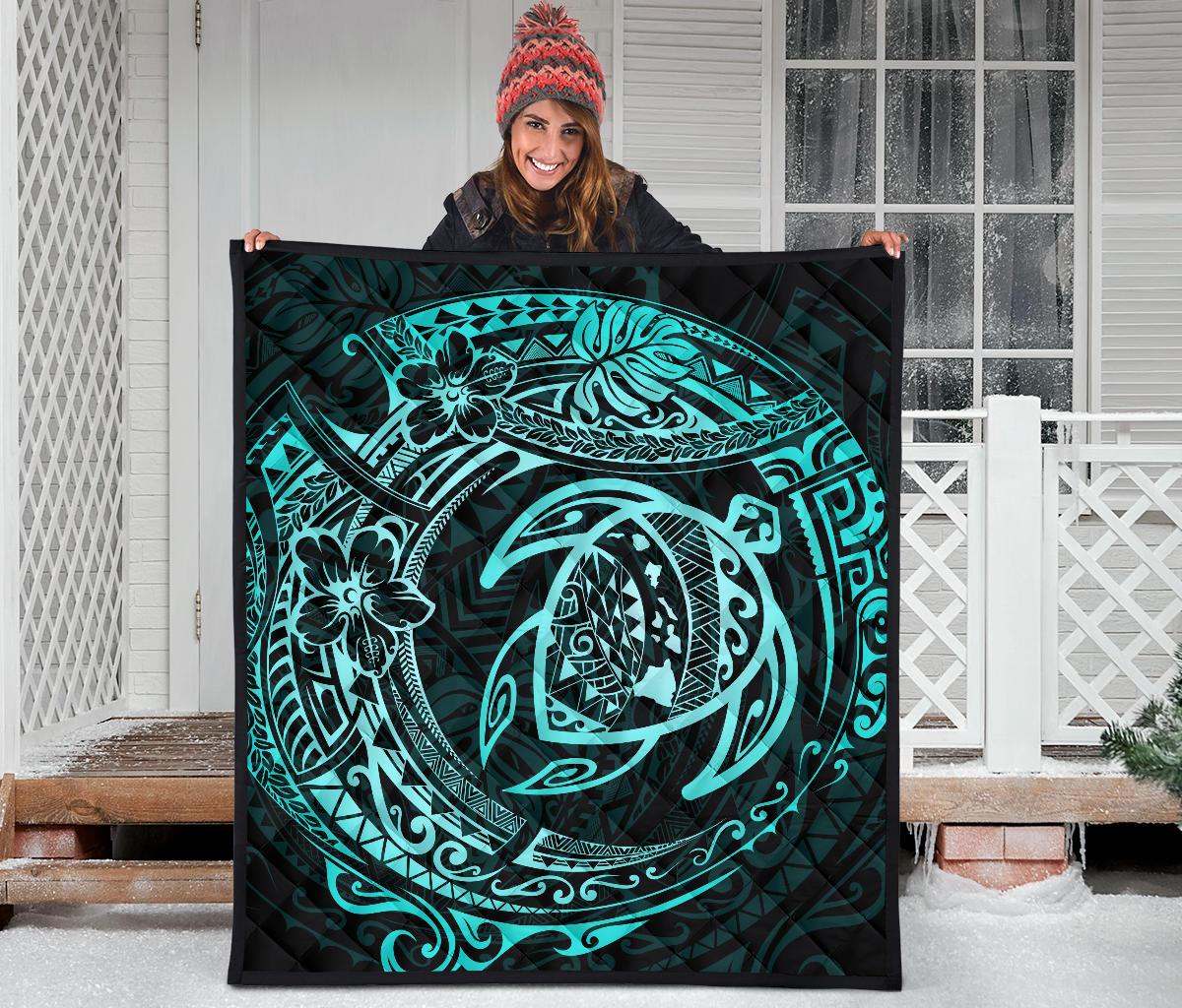 Hawaiian Turtle Polynesian Premium Quilt - Polynesian Pride