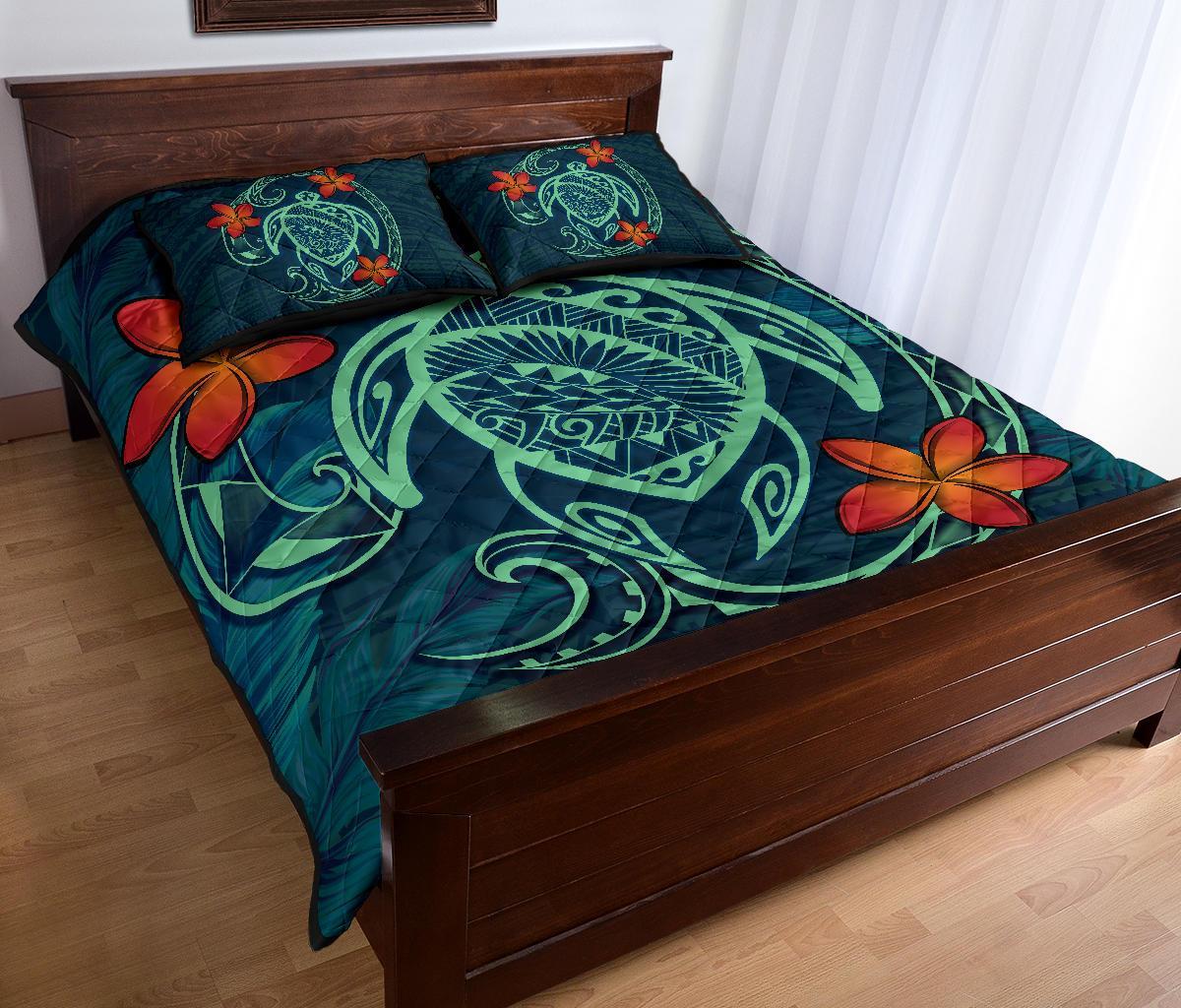 Hawaii Turtle Polynesia Tropical Quilt Bed Set - Tax Style - AH - Polynesian Pride