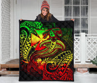 Polynesian Wallis and Futuna Premium Quilt - Reggae Shark Polynesian Tattoo - Polynesian Pride