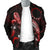 Cook Islands Polynesian Men's Bomber Jacket - Turtle With Blooming Hibiscus Red - Polynesian Pride