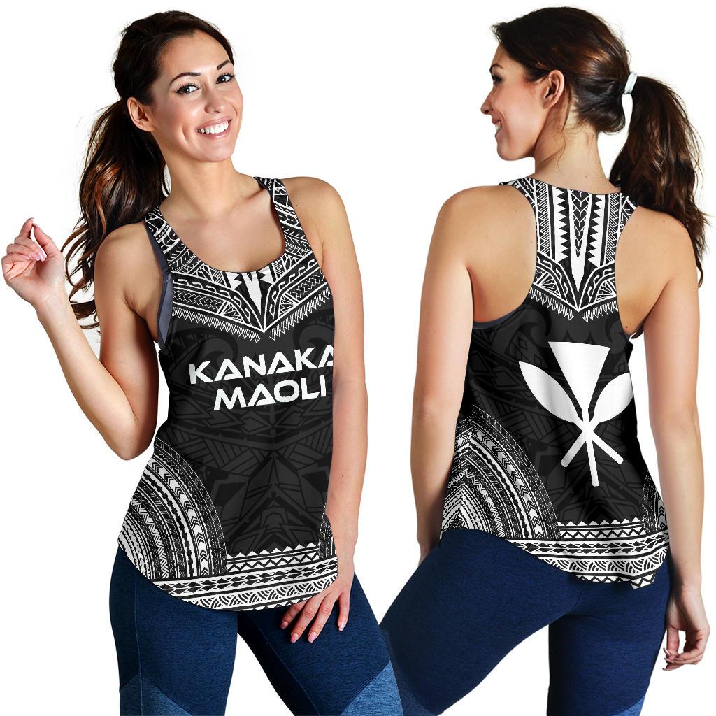 Kanaka Maoli Women's Racerback Tank - Polynesian Chief Black Version - Polynesian Pride