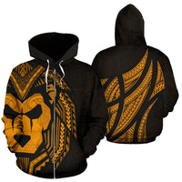 Sua Lions Pride Polynesian Warrior Zip up Hoodie Unisex Grey - Polynesian Pride