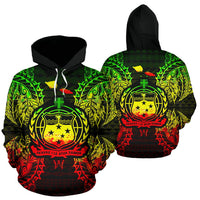 Samoa Polynesian ll Over Hoodie Map Reggae Unisex Reggae - Polynesian Pride