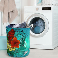 Vanuatu Laundry Basket - Custom Personalised Tropical Flowers Style - Polynesian Pride