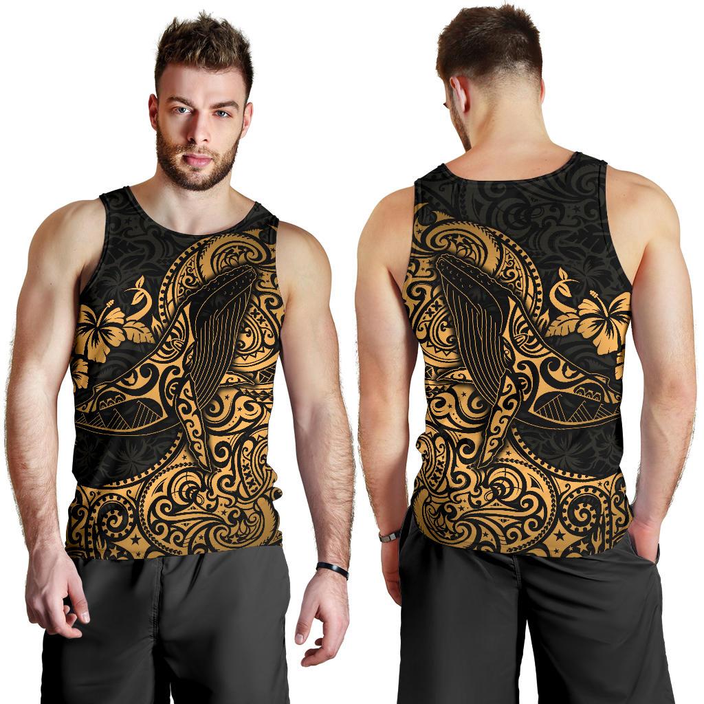 Polynesian Hawaii Men's Tank Top - Polynesian Golden Humpback Whale - Polynesian Pride