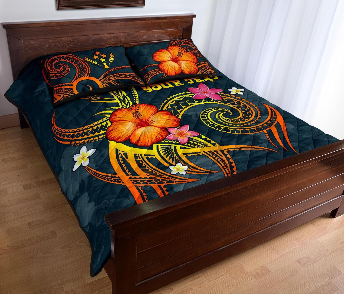 Kosrae Polynesian Personalised Quilt Bed Set - Legend of Kosrae (Blue) - Polynesian Pride